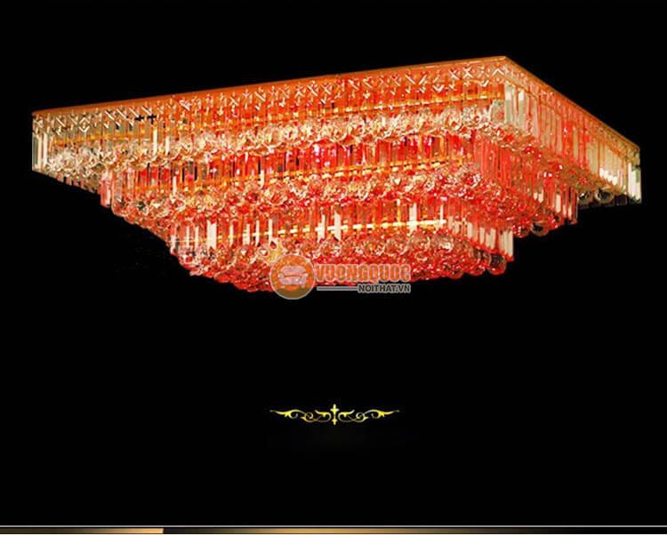 Đèn ốp trần chữ nhật mạ vàng sang trọng CM271-11